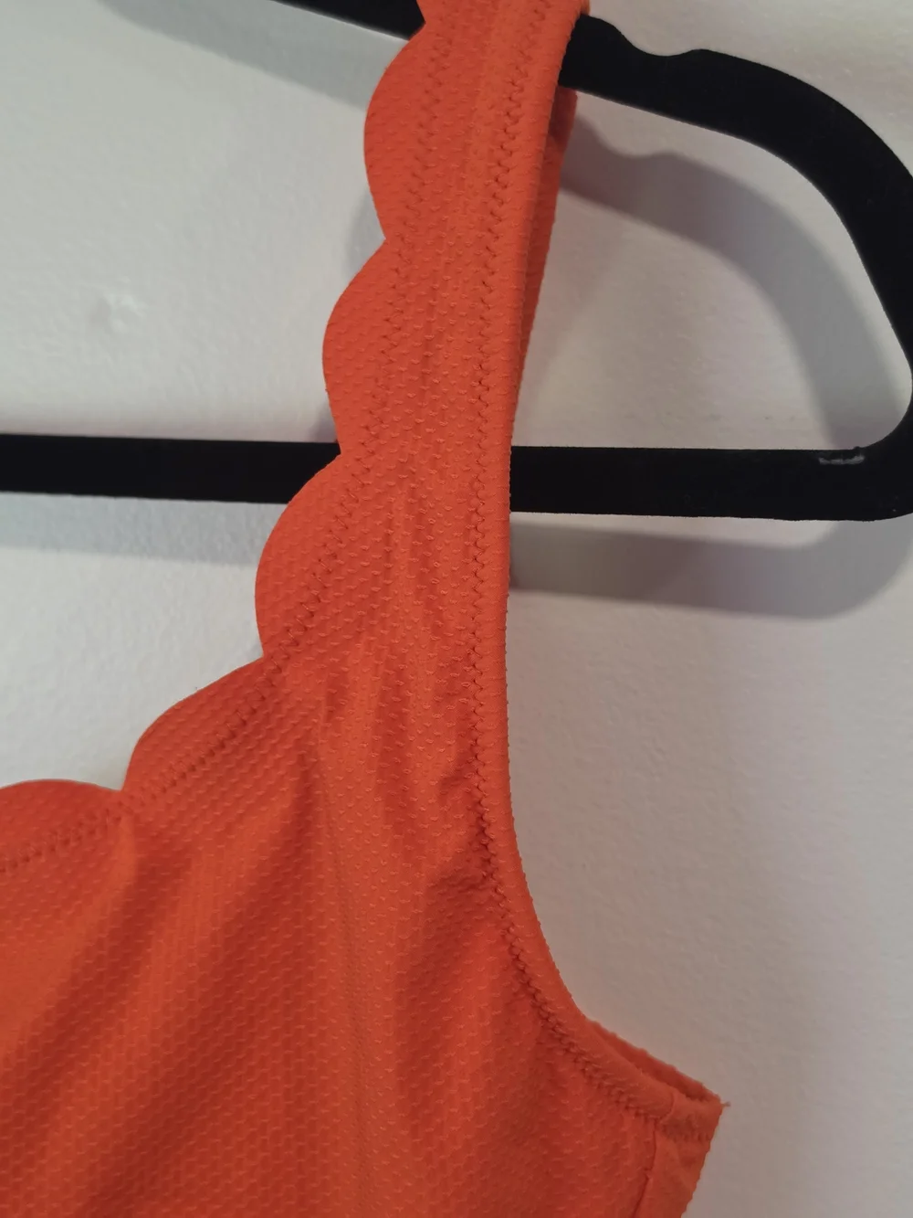 J. Crew Bright Orange Scalloped One-Piece Swimsuit Women's Size 2